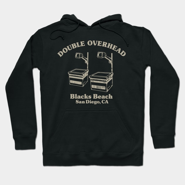 Double Overhead Blacks Beach, San Diego, CA - Dark Hoodie by Double Overhead